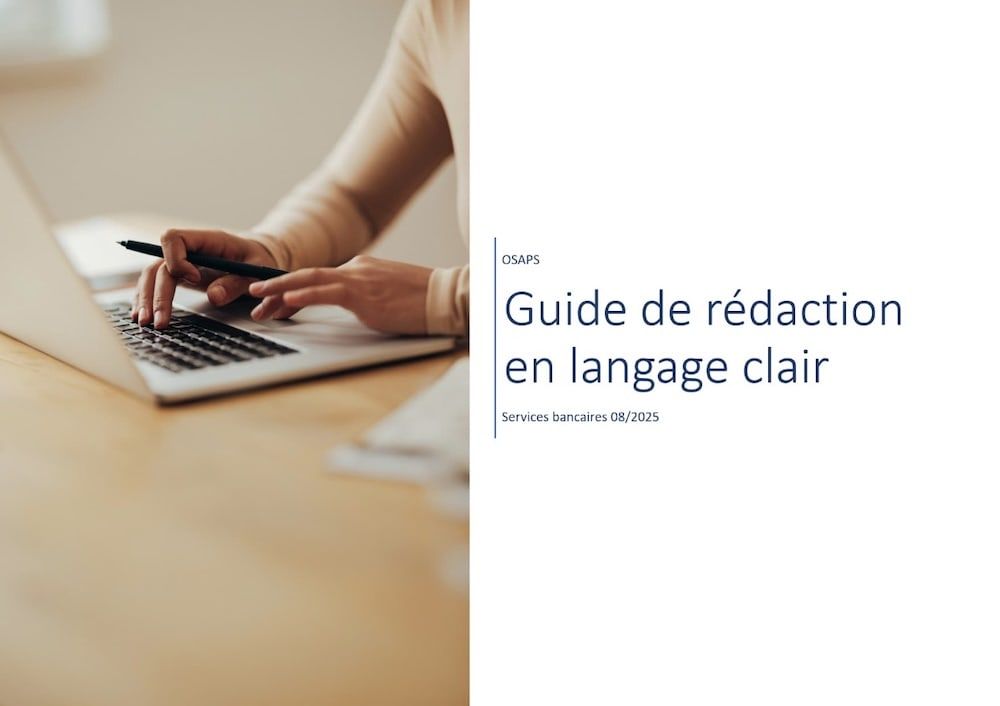 L’OSAPS publie un guide pour un langage clair dans le secteur financier